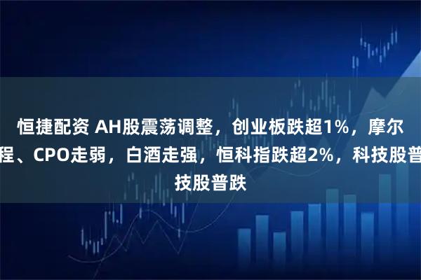 恒捷配资 AH股震荡调整，创业板跌超1%，摩尔线程、CPO走弱，白酒走强，恒科指跌超2%，科技股普跌
