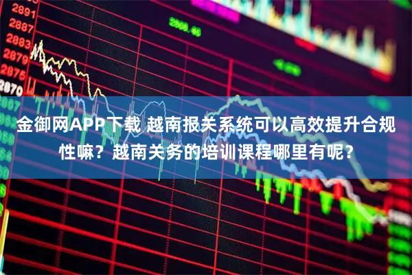 金御网APP下载 越南报关系统可以高效提升合规性嘛？越南关务的培训课程哪里有呢？