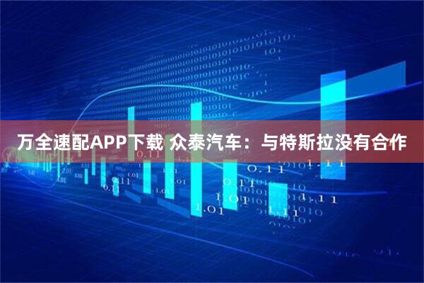 万全速配APP下载 众泰汽车：与特斯拉没有合作