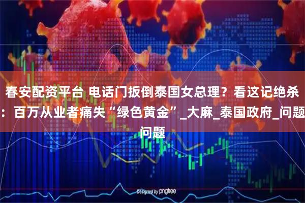 春安配资平台 电话门扳倒泰国女总理？看这记绝杀：百万从业者痛失“绿色黄金”_大麻_泰国政府_问题